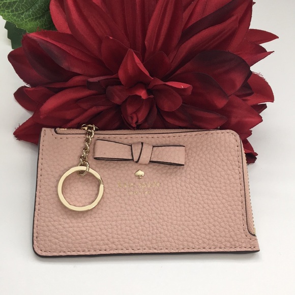 Kate Spade pershing street poppy Card Case Coin Purse Key Fob Pouch Wallet ~NWT~